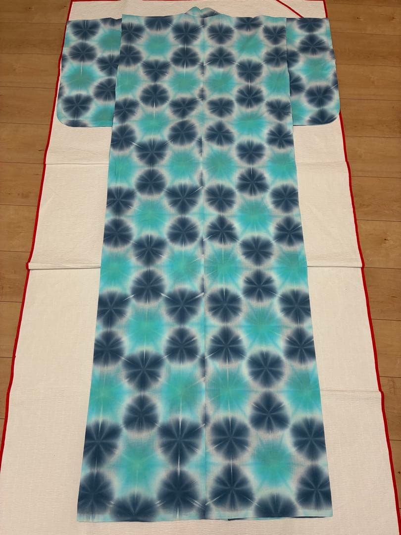 8の日セール　浴衣　雪花絞り　シャーベットカラー　裄67cm