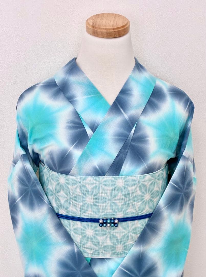 8の日セール　浴衣　雪花絞り　シャーベットカラー　裄67cm