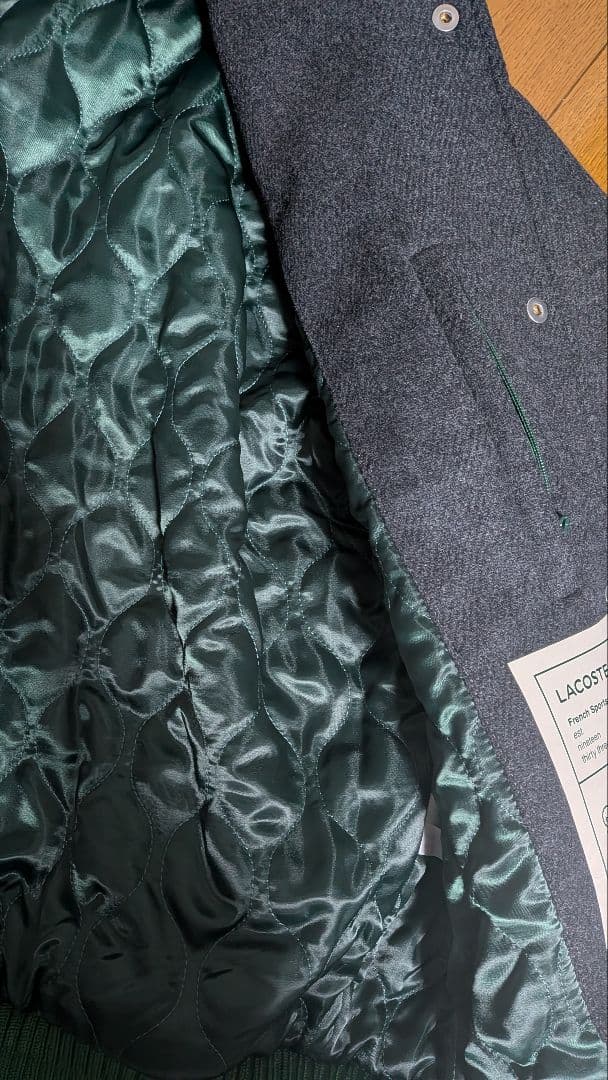 Lacoste ダークグレー スタジャン ブルゾン