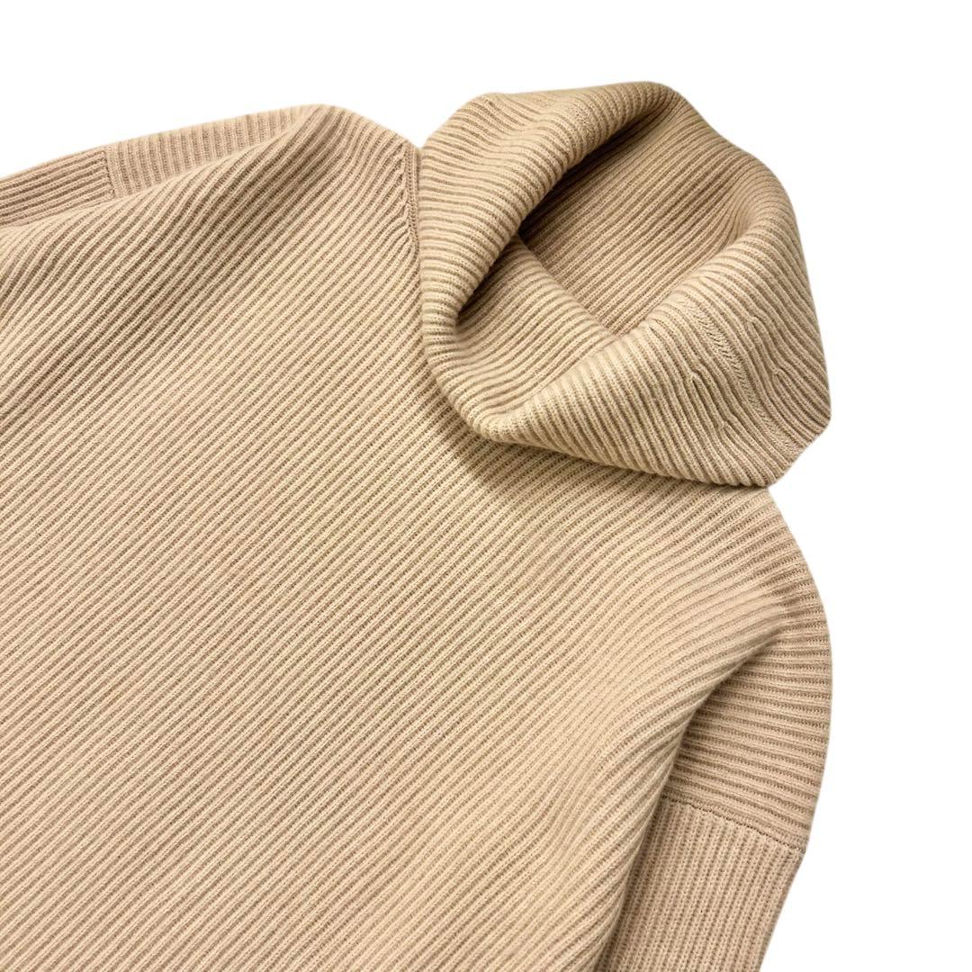 未使用級❣️Drawer 9G畦編みタートルネックニット ベージュS