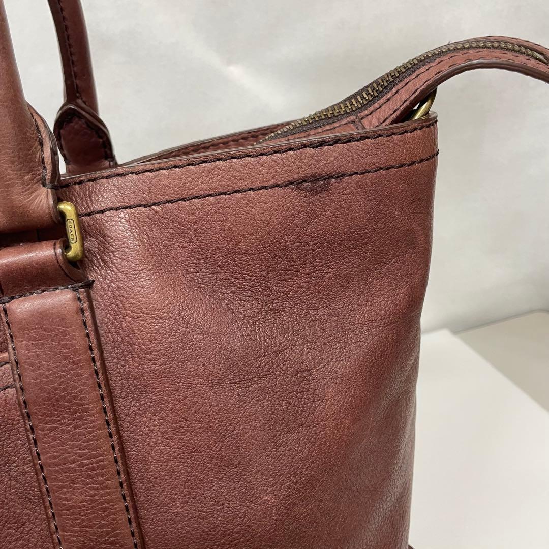 COACH コーチ トートバッグ ブリーカー チャーム付 レザー カーキ A4