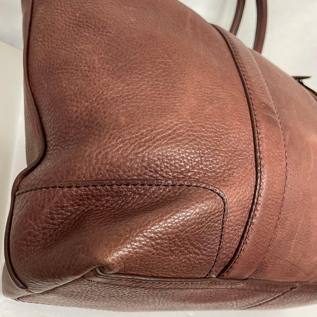 COACH コーチ トートバッグ ブリーカー チャーム付 レザー カーキ A4