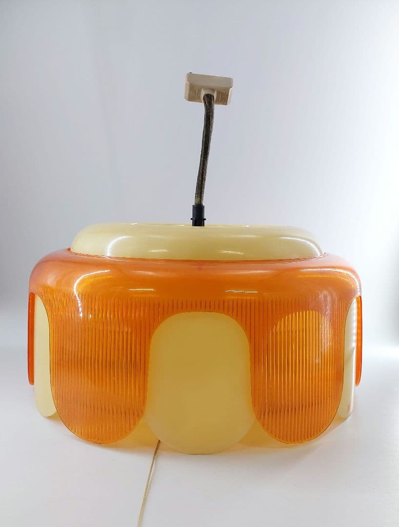 昭和レトロ 花形 オレンジ ペンダントライト 天井照明 蛍光灯 ナショナル