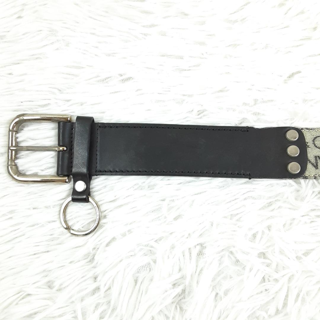 美品◎ドルチェ&ガッバーナ D&G レザーベルト 白 黒 ロゴ刻印 イタリア製