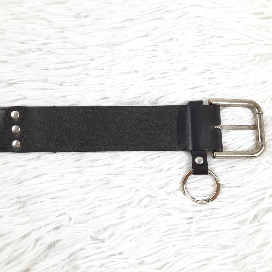 美品◎ドルチェ&ガッバーナ D&G レザーベルト 白 黒 ロゴ刻印 イタリア製