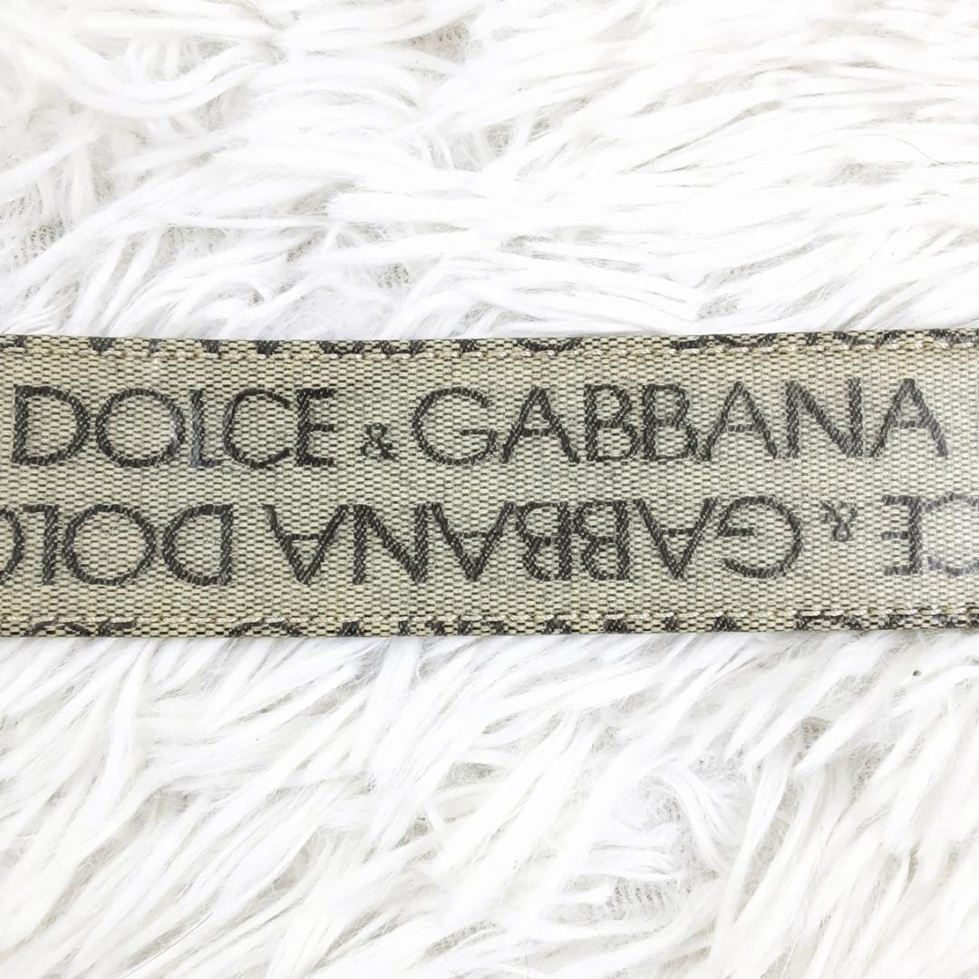 美品◎ドルチェ&ガッバーナ D&G レザーベルト 白 黒 ロゴ刻印 イタリア製