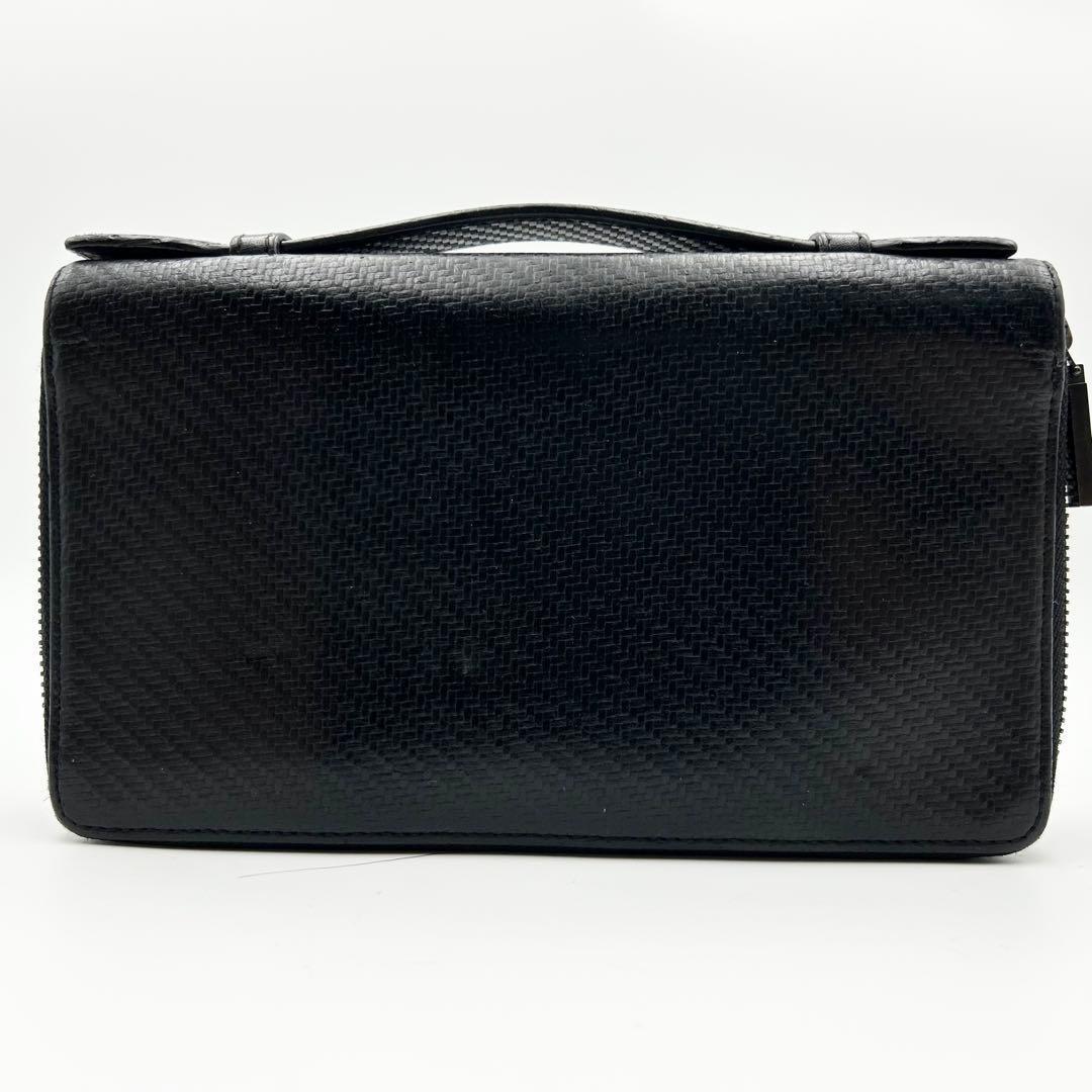 希少✨ ダンヒル シャーシ オーガナイザー ダブルジップ 長財布 ブラック 革