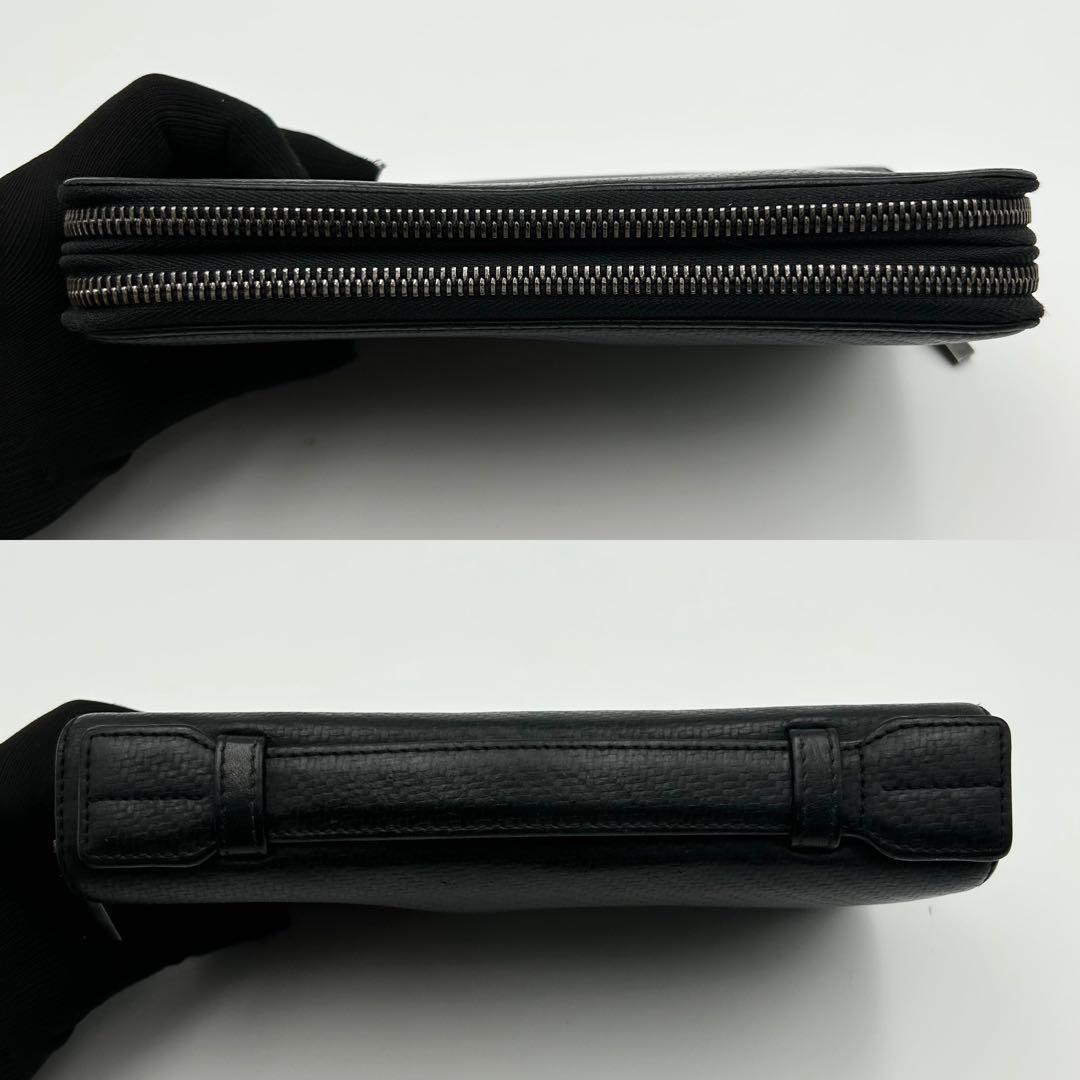 希少✨ ダンヒル シャーシ オーガナイザー ダブルジップ 長財布 ブラック 革