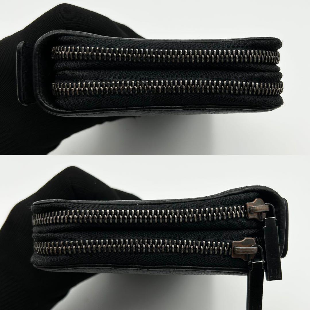 希少✨ ダンヒル シャーシ オーガナイザー ダブルジップ 長財布 ブラック 革