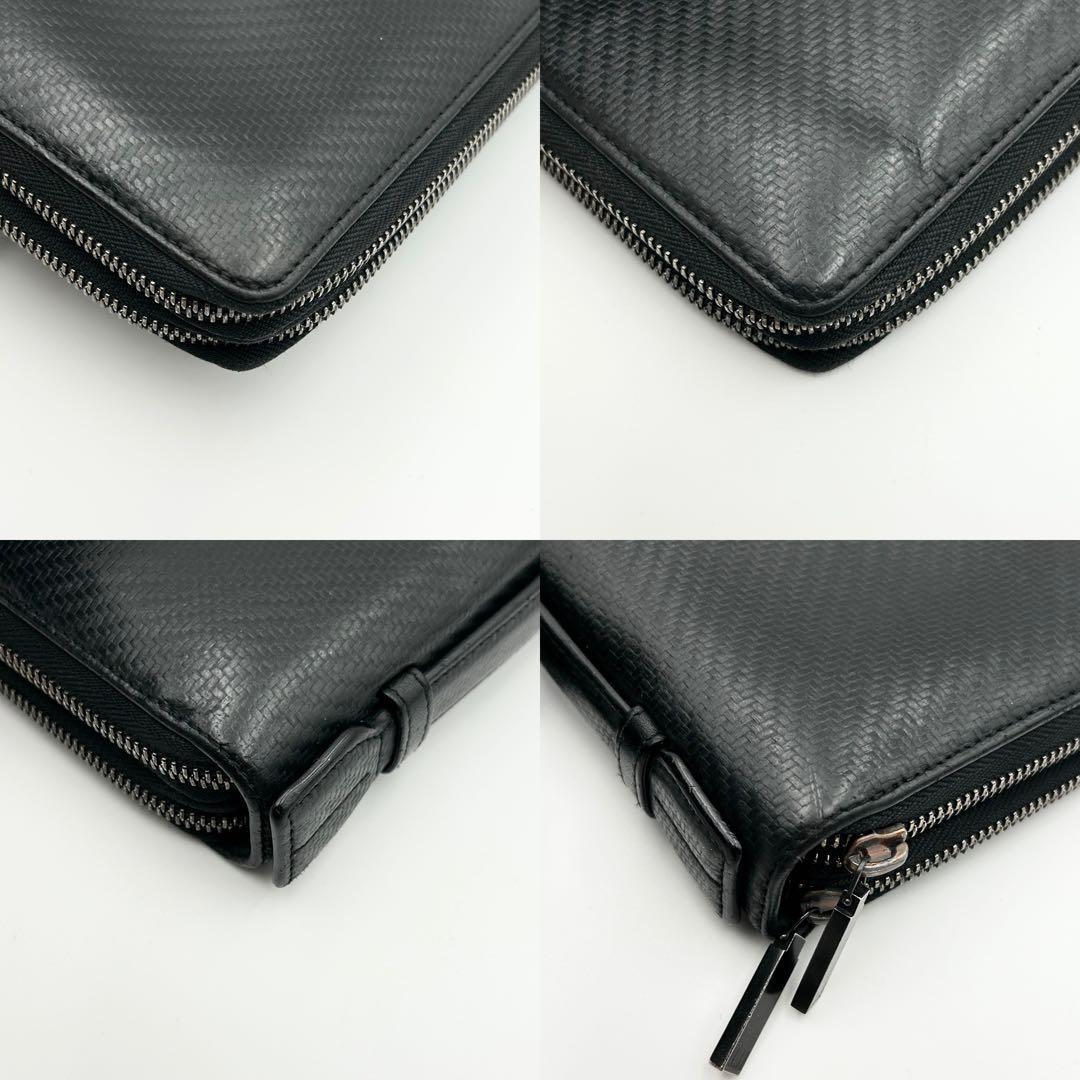 希少✨ ダンヒル シャーシ オーガナイザー ダブルジップ 長財布 ブラック 革