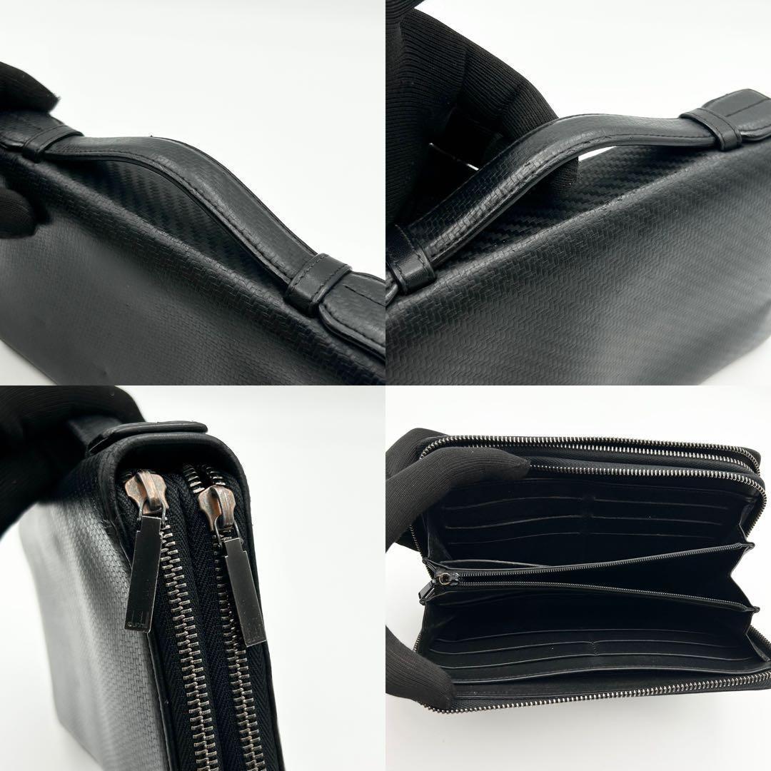 希少✨ ダンヒル シャーシ オーガナイザー ダブルジップ 長財布 ブラック 革