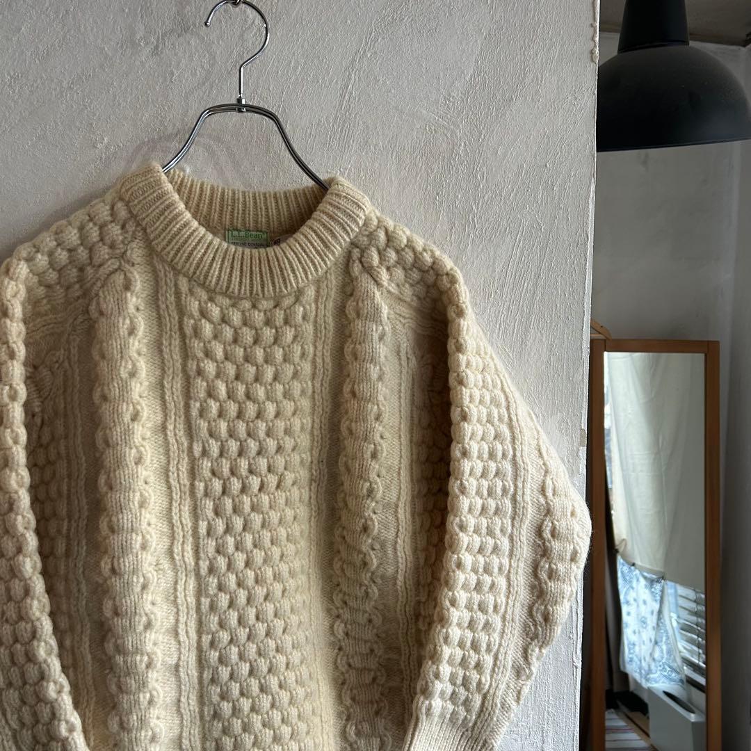 80S アイルランド製 L.L.Bean フィッシャーマンニット エルエルビーン