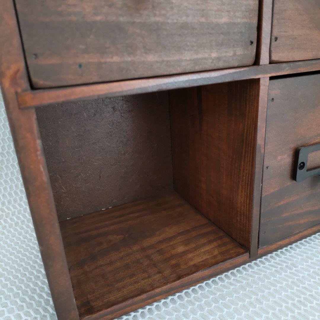 古木を使用した9ボックスのヴィンテージ小物入れ！