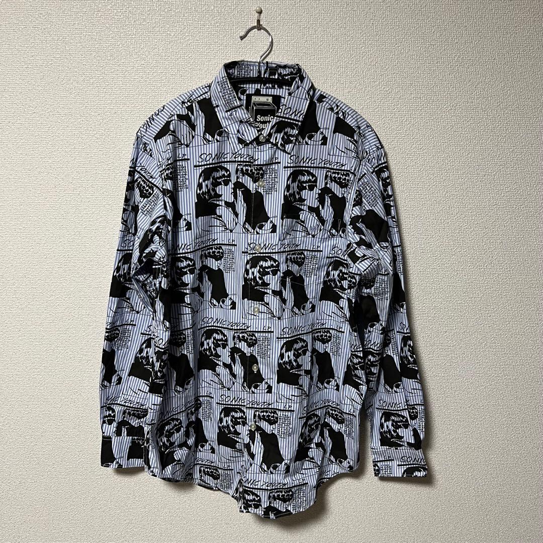 SONIC YOUTH/GOO SCRATCH柄 レギュラーカラーシャツ