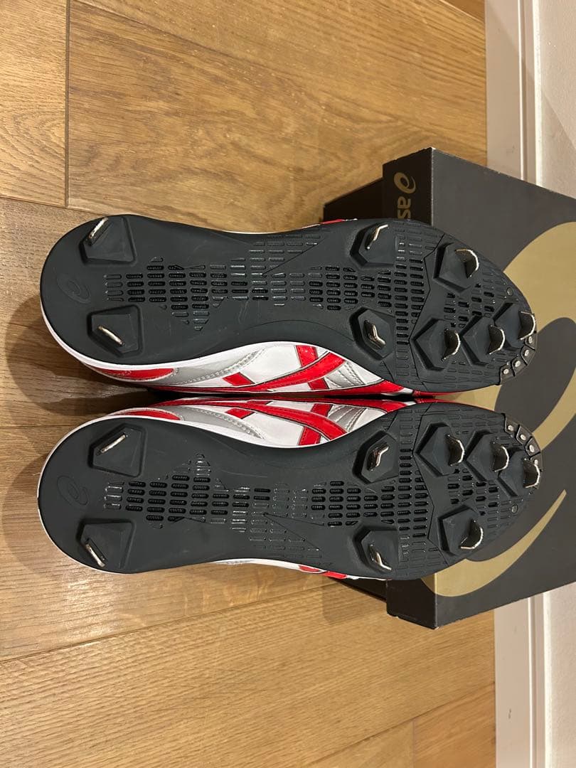 野球スパイク　27cm asics GOLDSTAGE スパイク 赤/白
