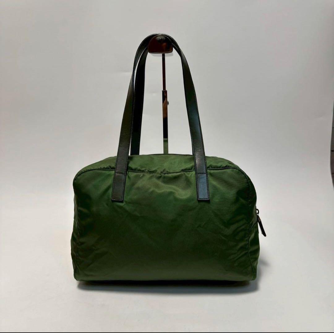 お*ょ様 【美品】プラダ　三角ロゴ　ナイロン　レザー　トートバッグ　ワンショルダ