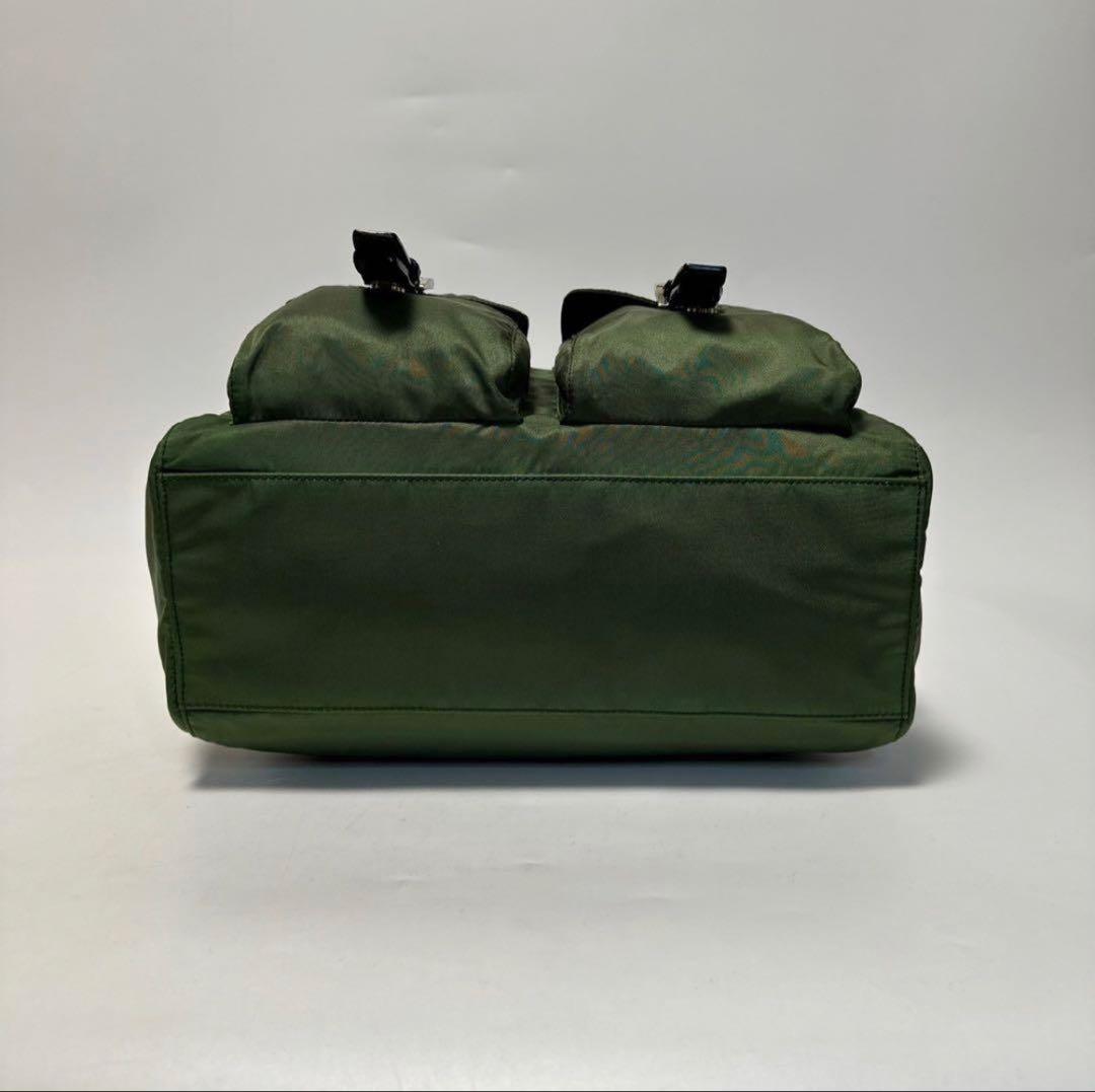 お*ょ様 【美品】プラダ　三角ロゴ　ナイロン　レザー　トートバッグ　ワンショルダ