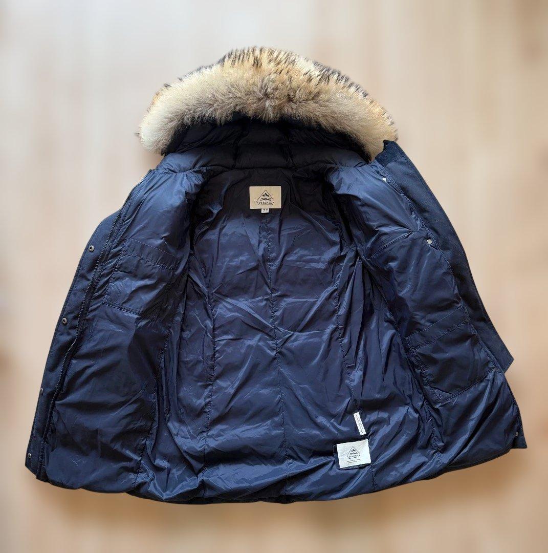 【極美品】PYRENEX GRENOBLE ダウン ネイビー ファー付き