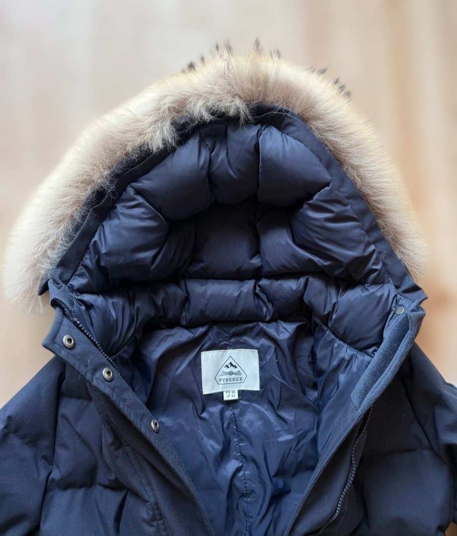 【極美品】PYRENEX GRENOBLE ダウン ネイビー ファー付き