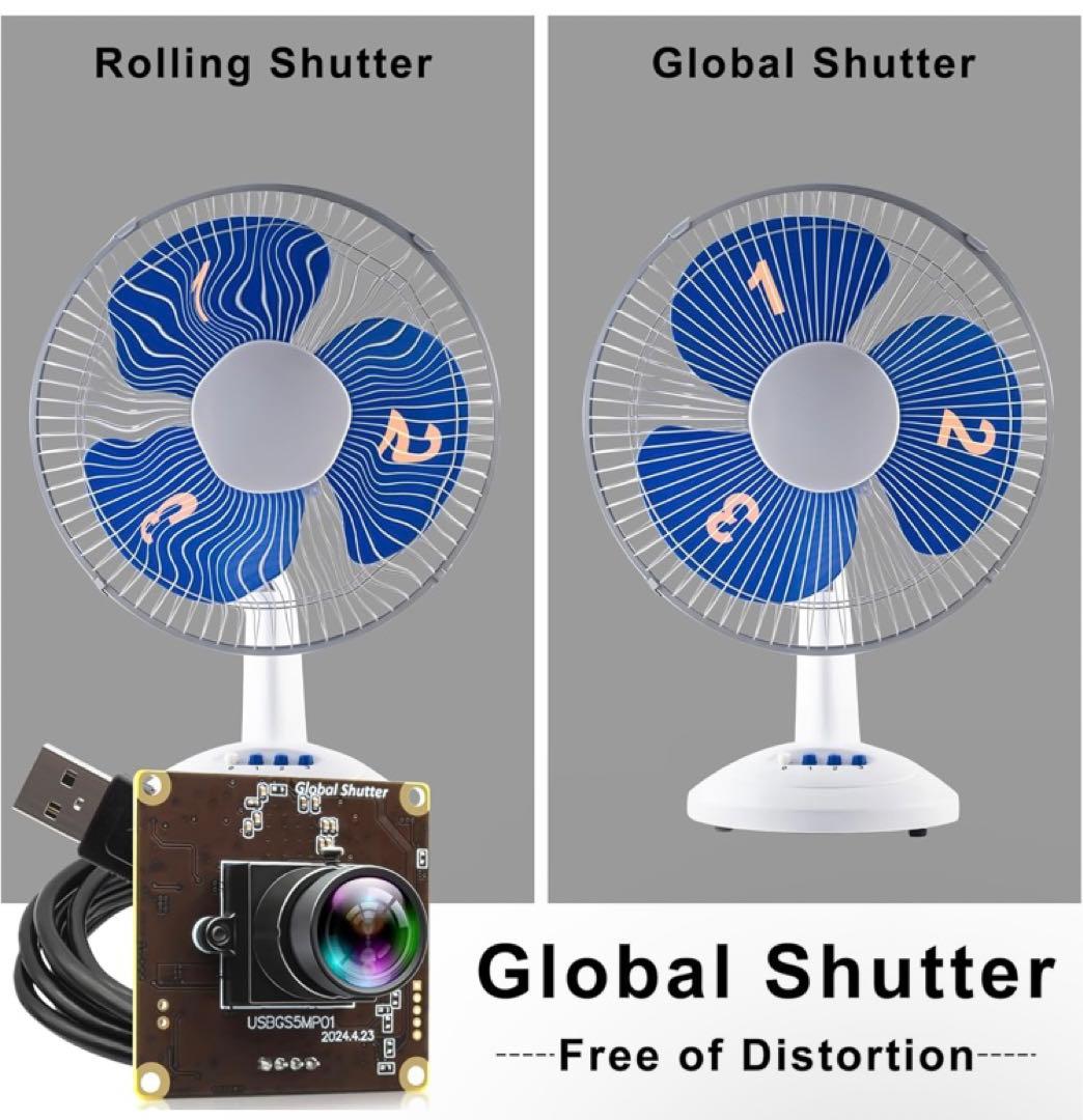 ELP USB カメラ グローバルシャッター 50fps 高速 USB 広角