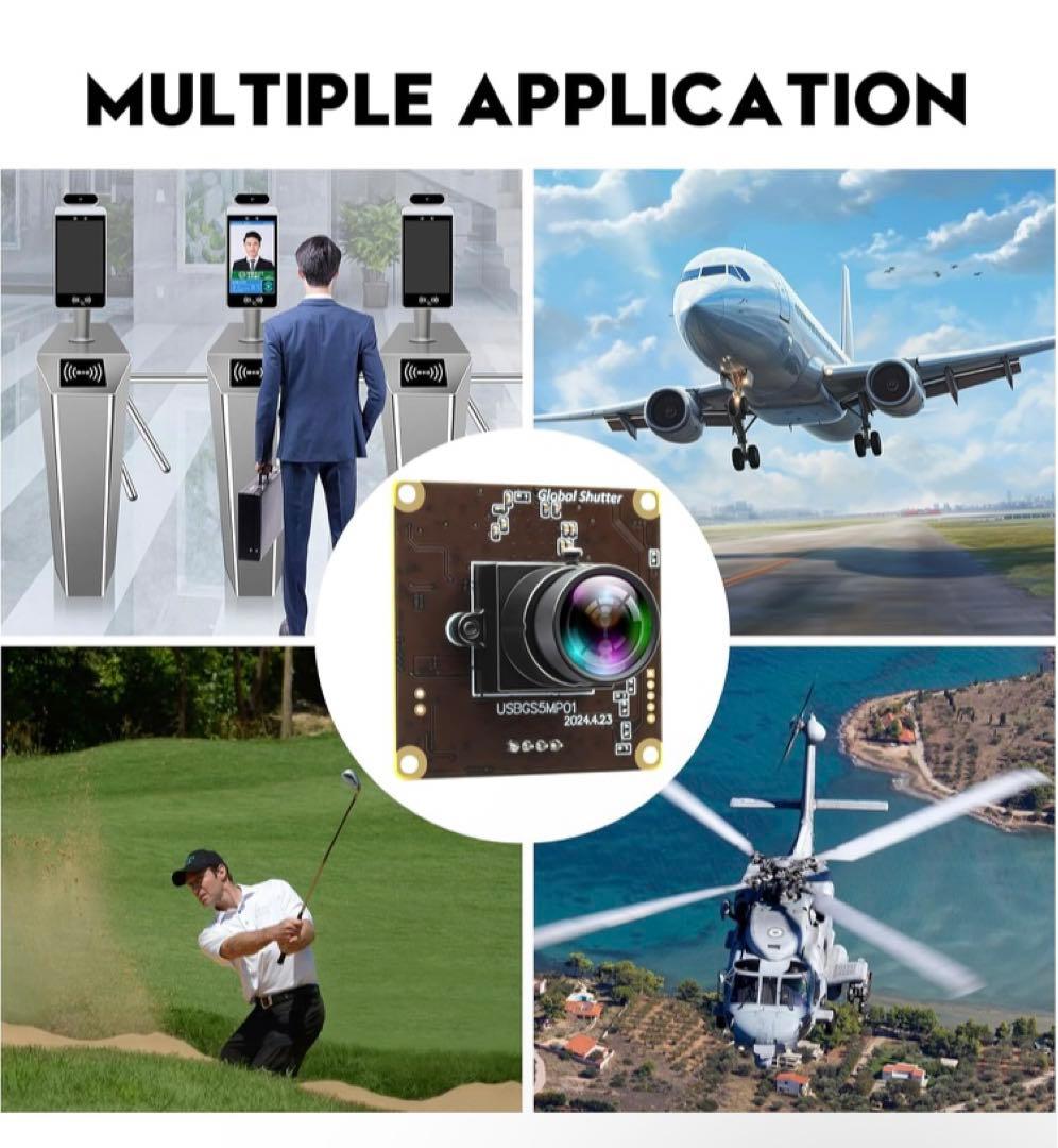 ELP USB カメラ グローバルシャッター 50fps 高速 USB 広角