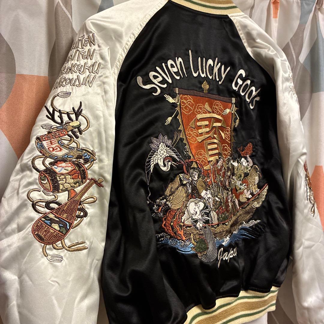 爆裂爛漫娘リバーシブルスカジャン 抱き鯉鬼若丸 七福神サイズ38