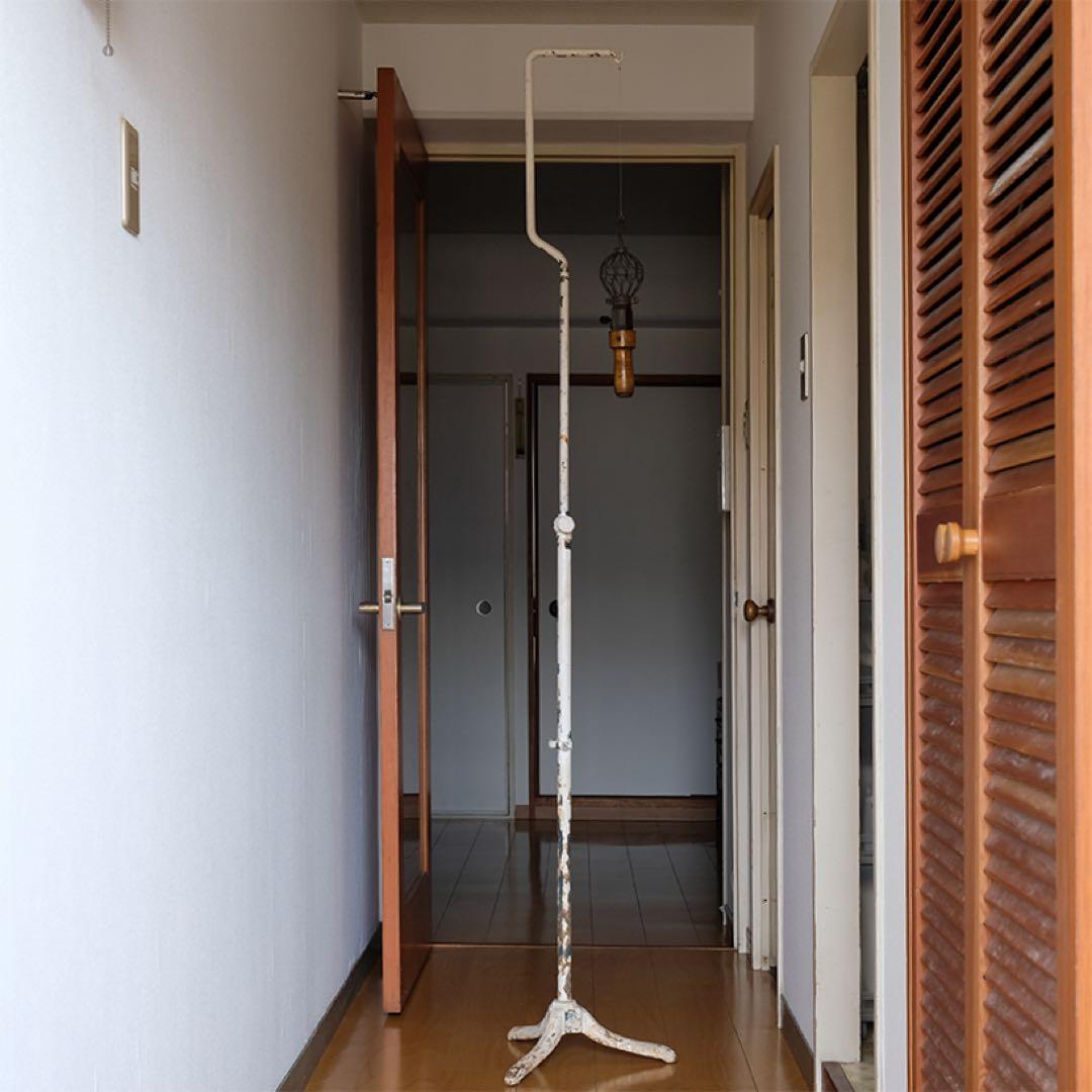 昭和初期 鉄製点滴スタンド 時代物　店舗什器