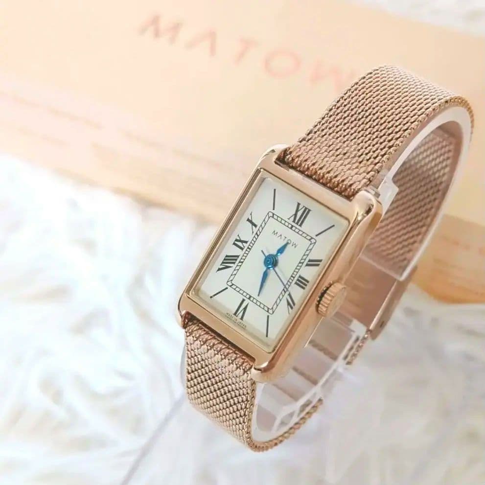 【稼働品】matow 腕時計 ゴールドメッシュ Tsukiシリーズ 朧月 マトウ