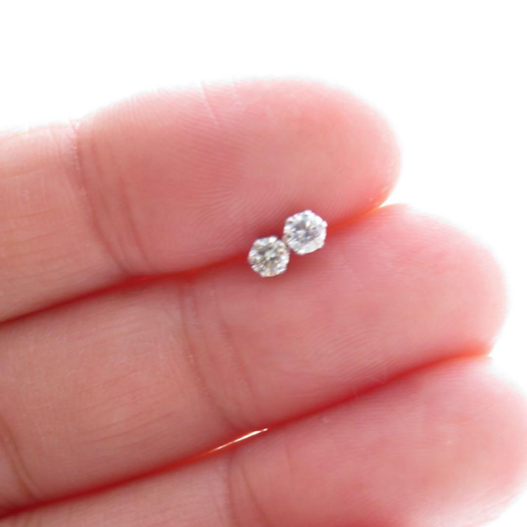 ミ*ル様 Pt900 天然ダイヤ 0.1ct×2 計0.22ct ピアス 新品
