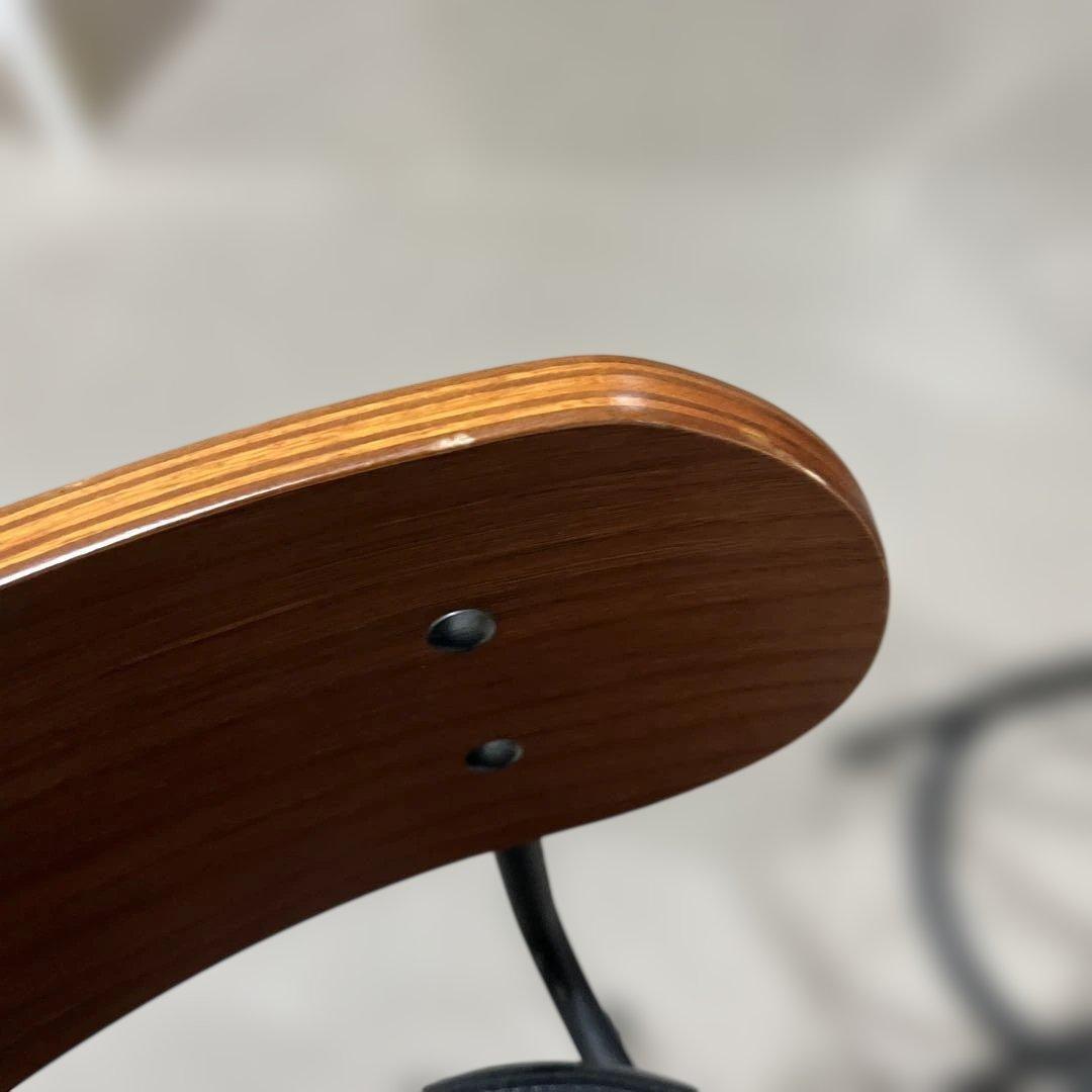 ニトリ カウンターチェア 木製背もたれ 黒 2個セット