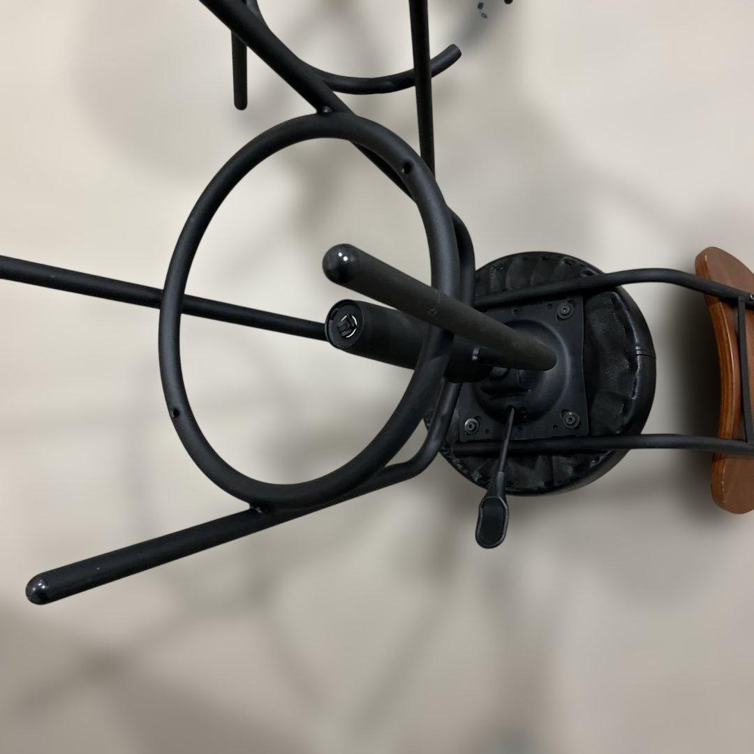 ニトリ カウンターチェア 木製背もたれ 黒 2個セット