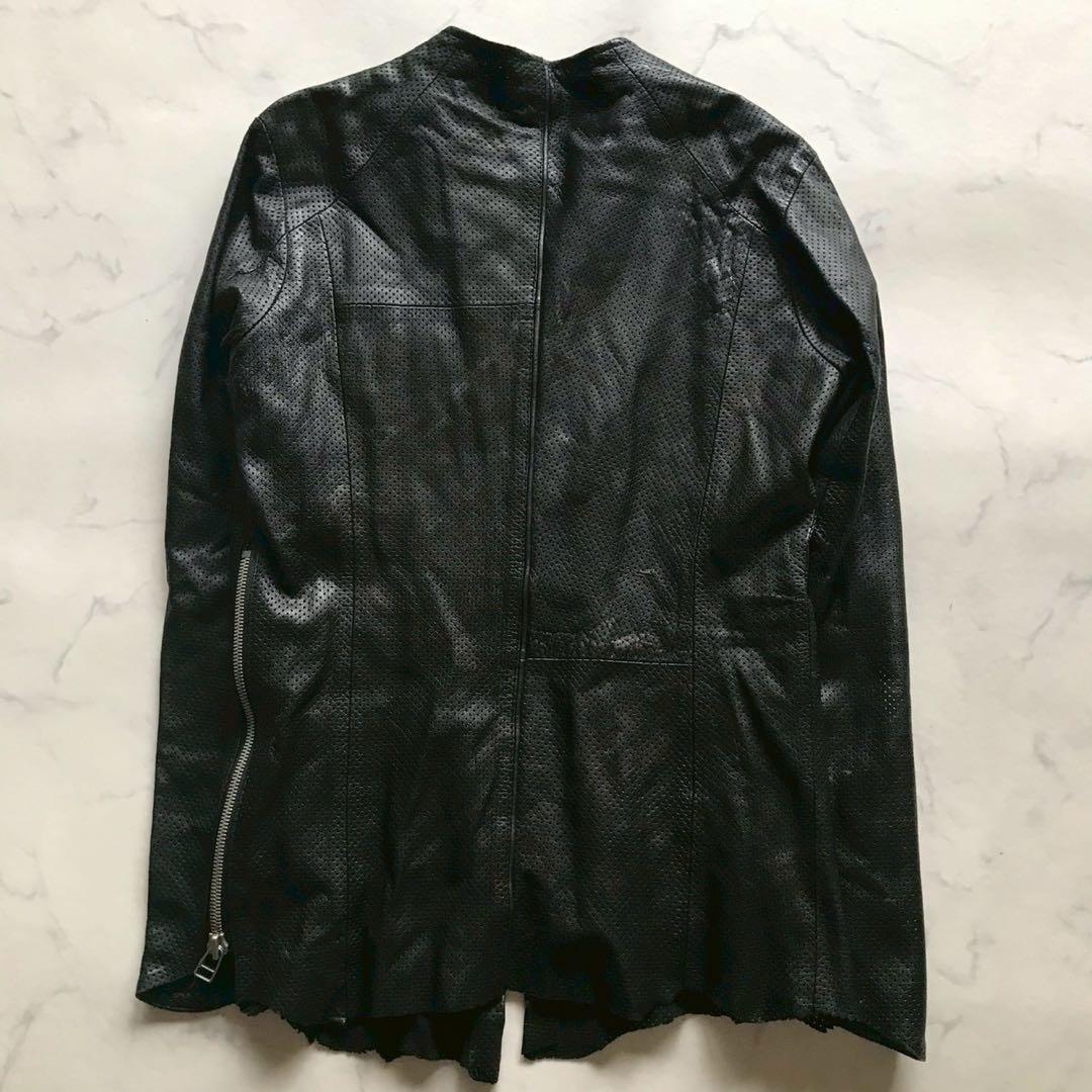 美品/Lサイズ✨bajra バジュラ ラムレザージャケット パンチング加工 黒