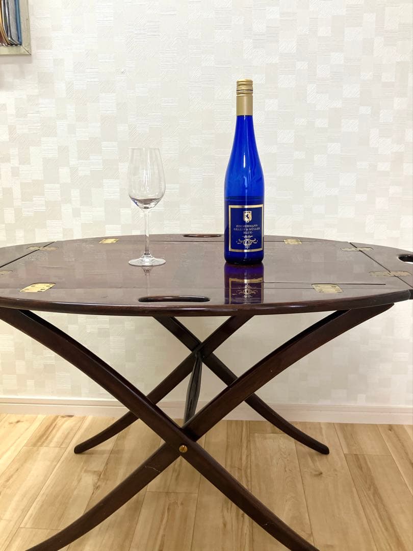 K*a様 アンティーク 折りたたみ式楕円形木製テーブル オークション方式