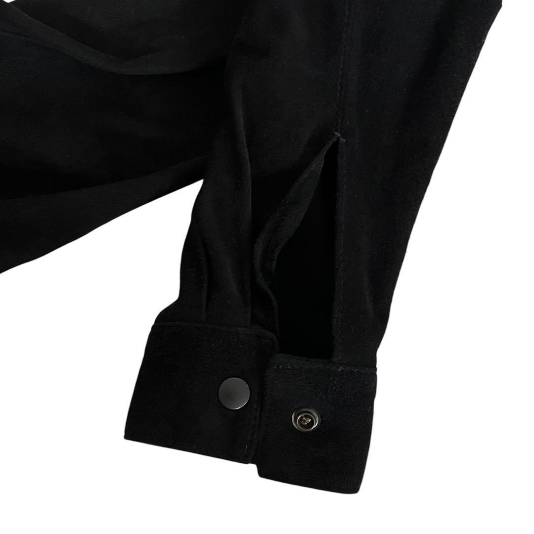 ユ*ム様 ヴィンテージ エポーレットシャツ スウェード ブラック