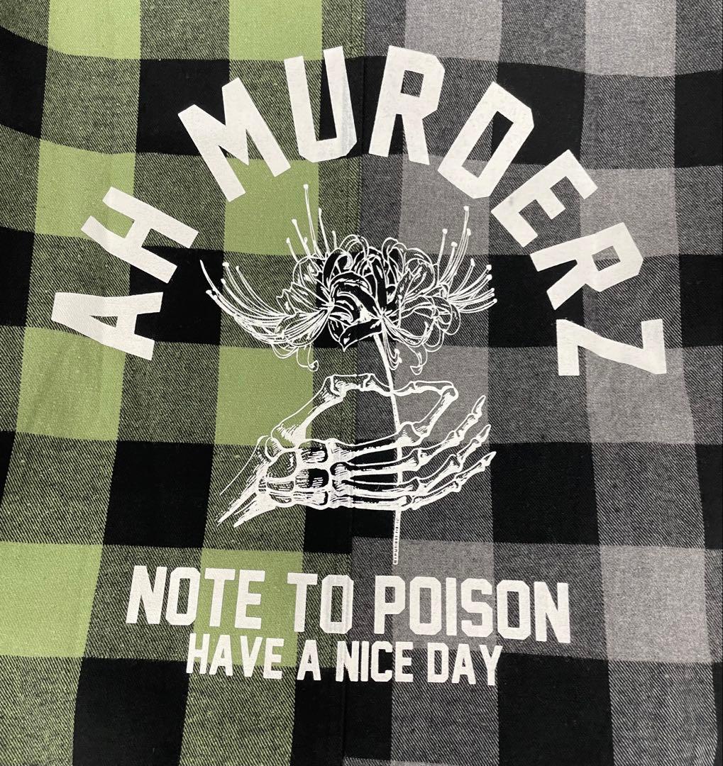 knmen127-0712 AH MURDERZ フードチェックシャツ