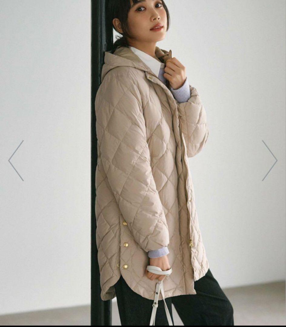 タイオン 【UNFILO×TAION】キルティングダウンジャケット L ベージュ