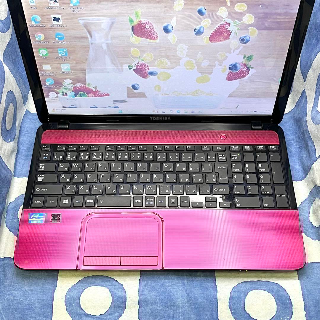 綺麗ブルーレイ♪快適SSD☆i5☆可愛いピンクノートPC♪カメラ付！Win11