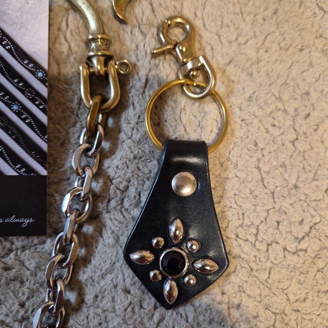 ウォレットチェーン スタッズキーリングセットコンビ39cm