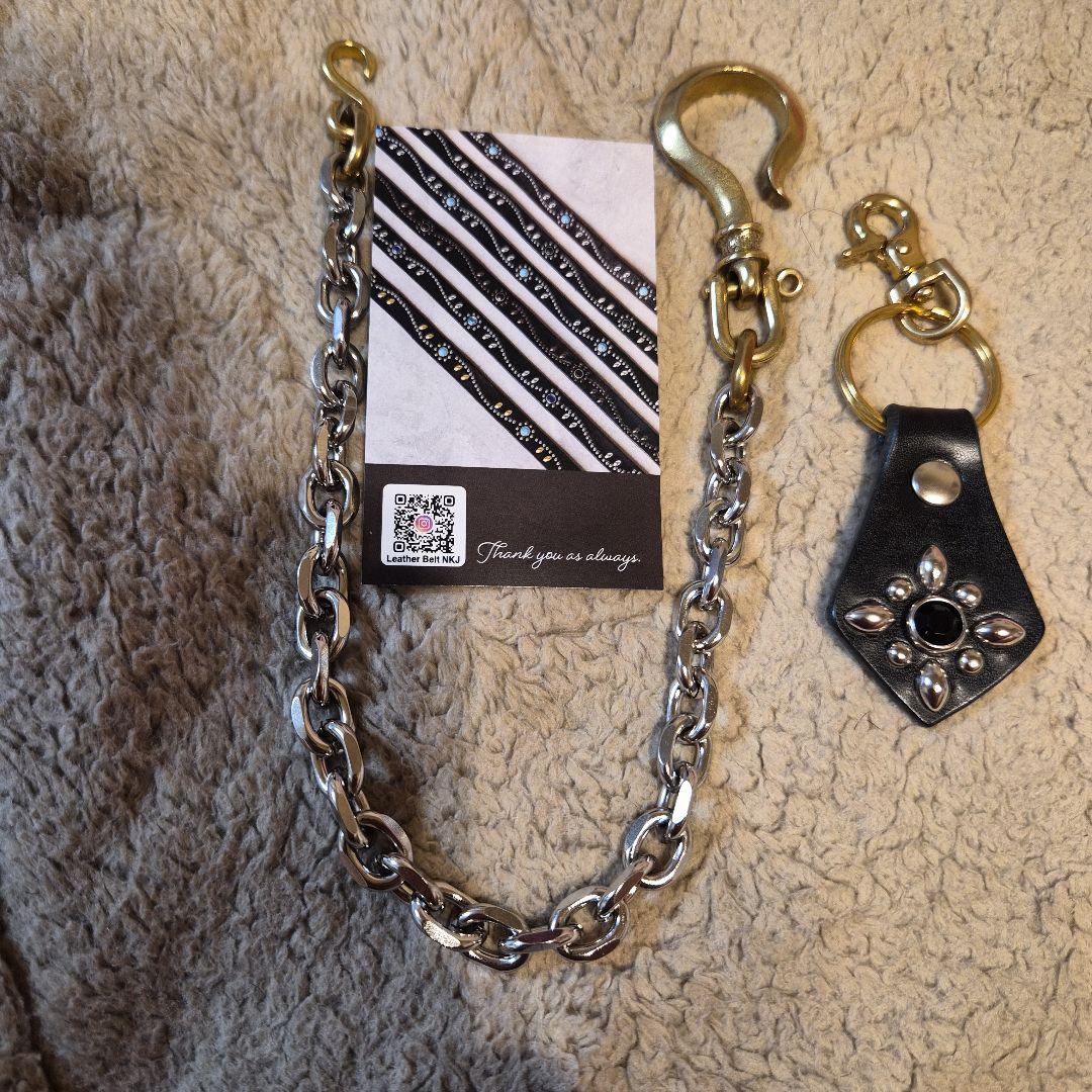 ウォレットチェーン スタッズキーリングセットコンビ39cm