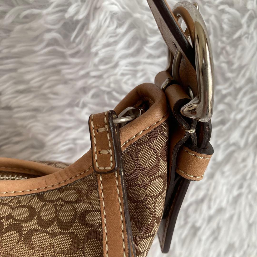 COACH コーチ ワンショルダー ハンドバッグ　ハーフムーン シグネチャー