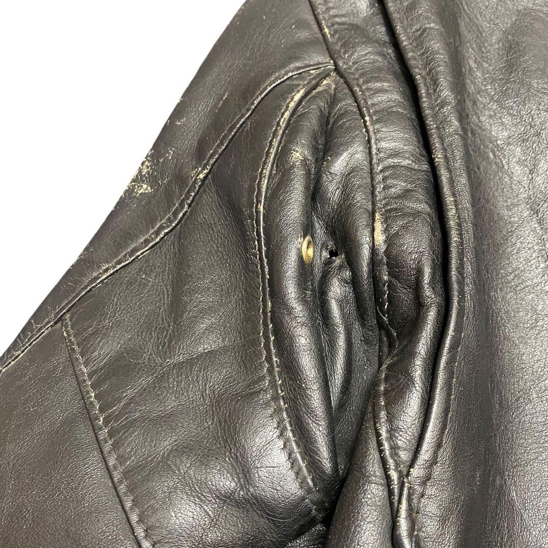 70s Schott 613ワンスター ブラック ダブルライダース 牛タグ 36