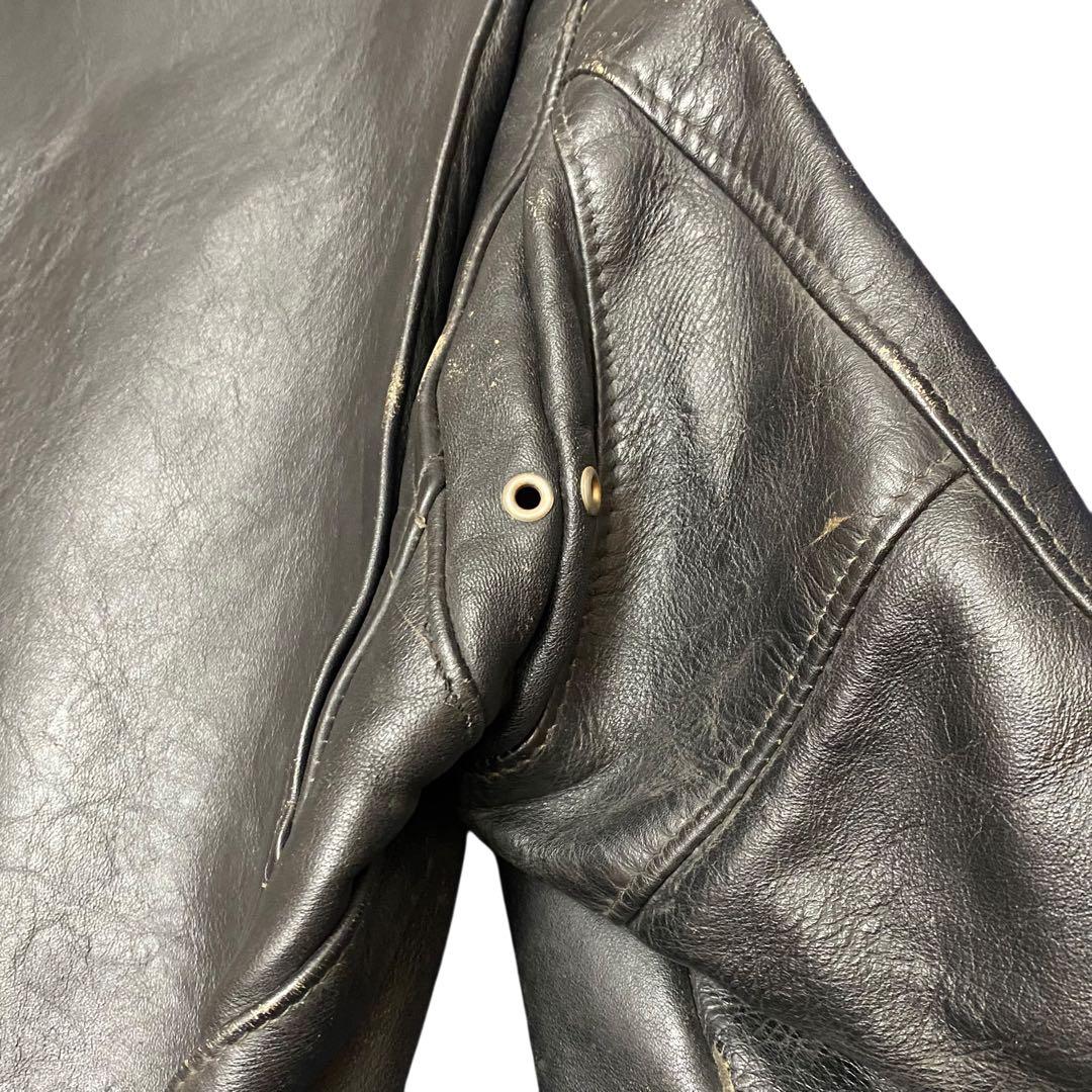 70s Schott 613ワンスター ブラック ダブルライダース 牛タグ 36