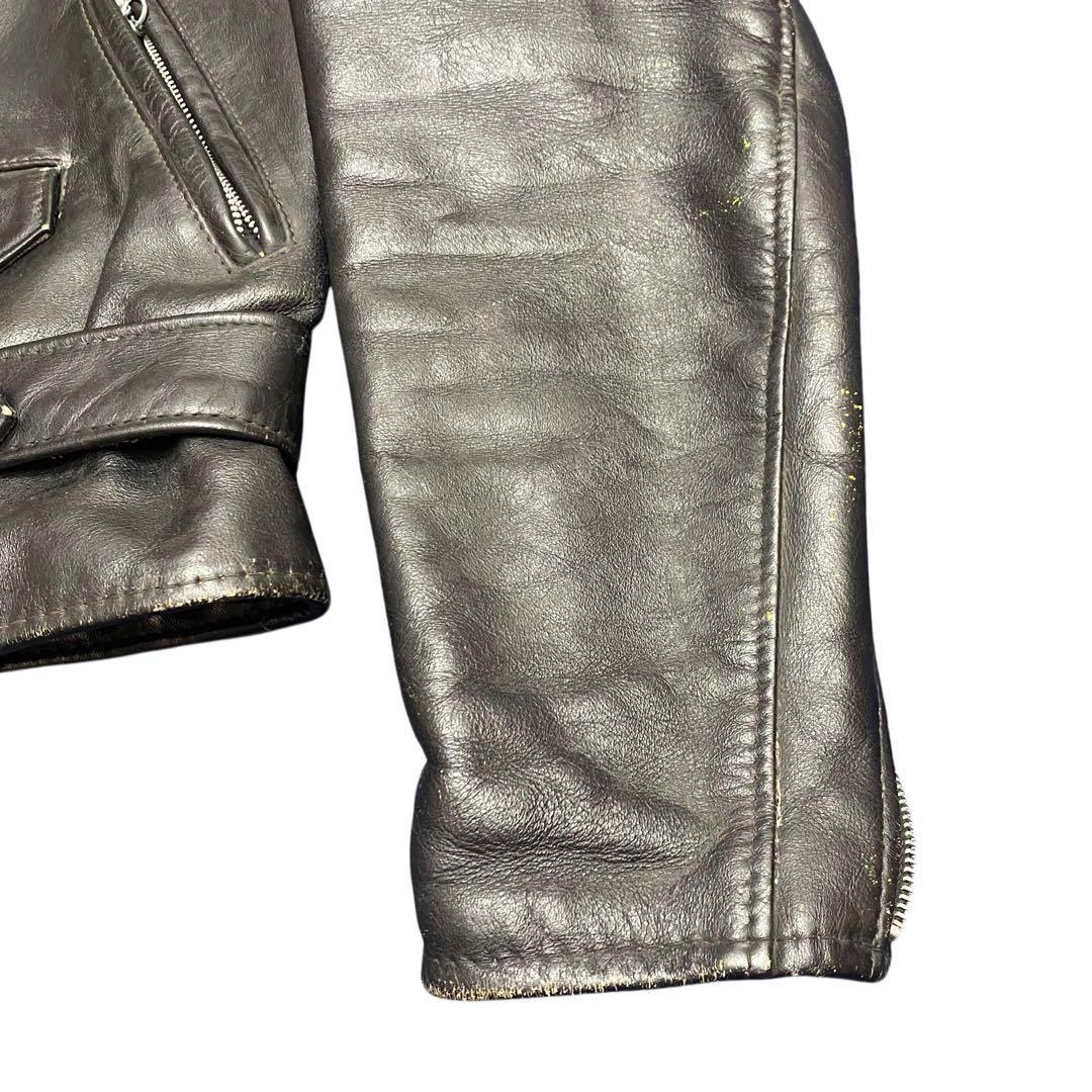 70s Schott 613ワンスター ブラック ダブルライダース 牛タグ 36