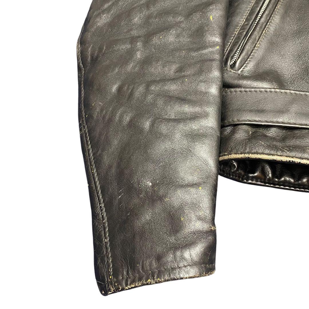 70s Schott 613ワンスター ブラック ダブルライダース 牛タグ 36