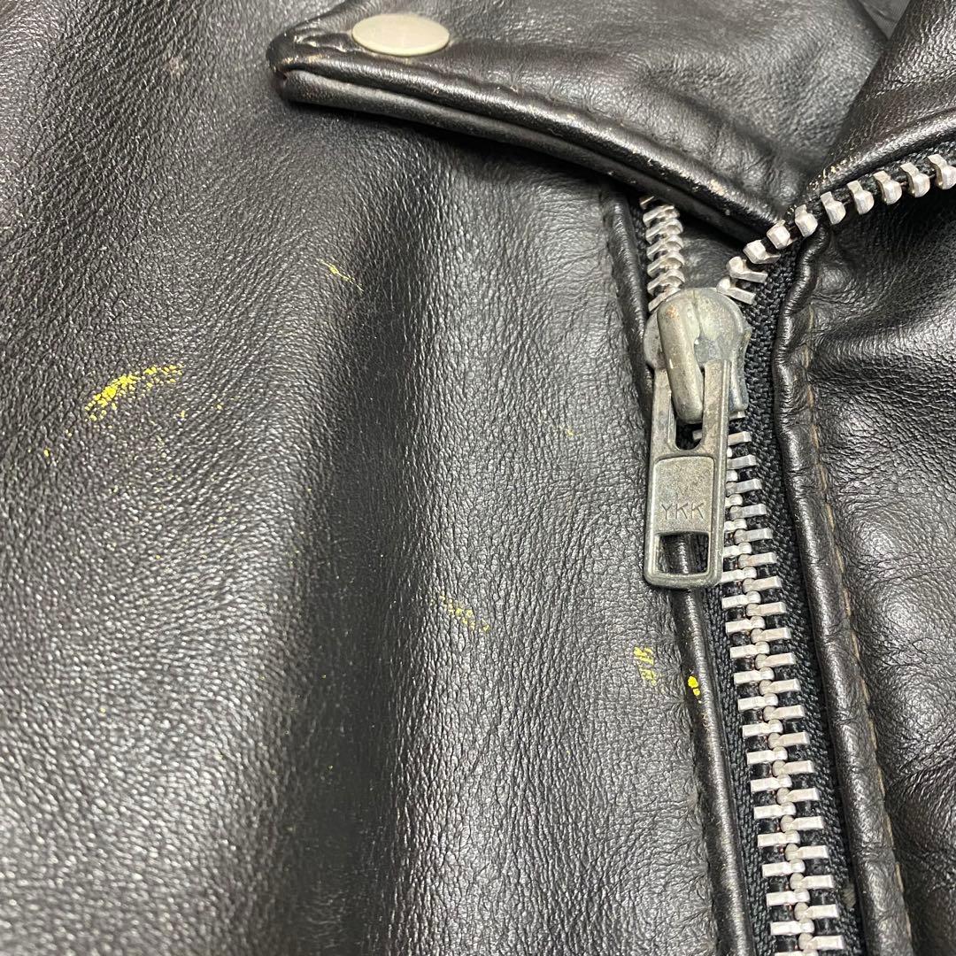 70s Schott 613ワンスター ブラック ダブルライダース 牛タグ 36