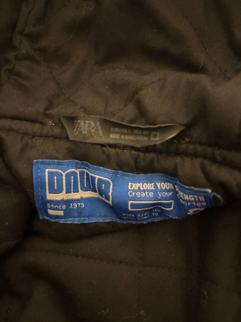 【ZARA】中綿入りフーディージャケット ブラック | 6987/350/800