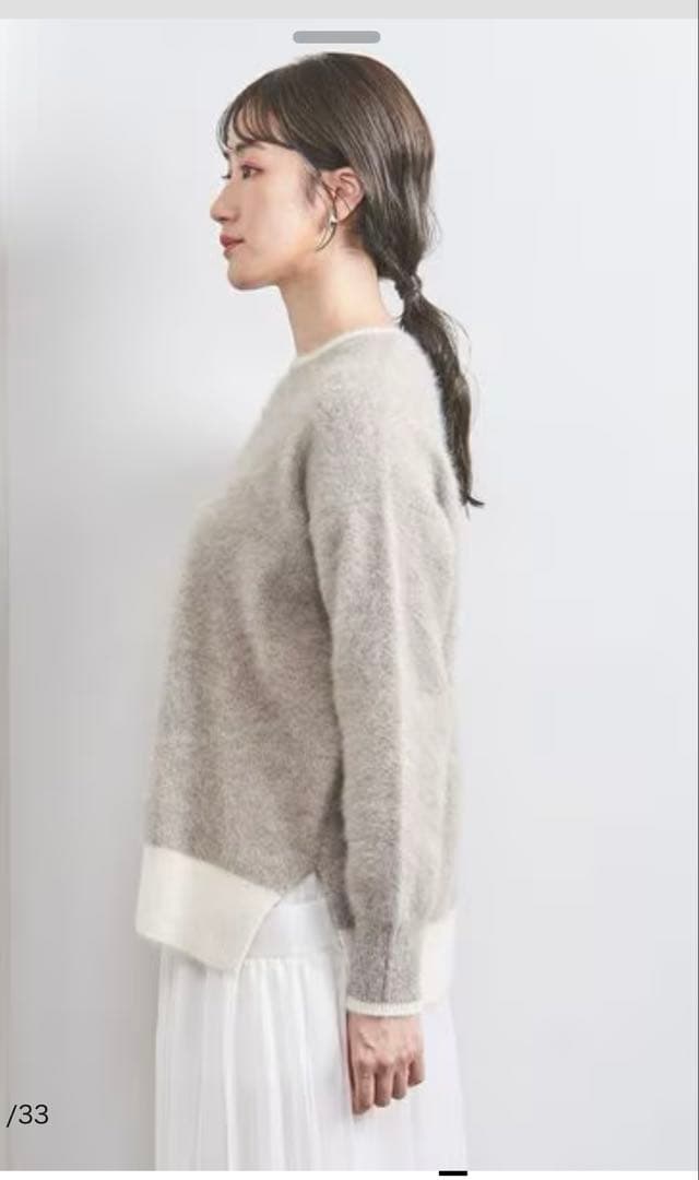 【新品未使用】フォックスカシミヤ　クルーネックニット UNITED ARROWS