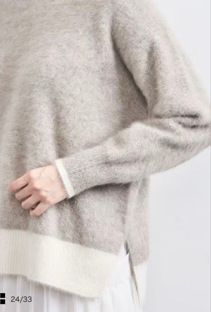 【新品未使用】フォックスカシミヤ　クルーネックニット UNITED ARROWS