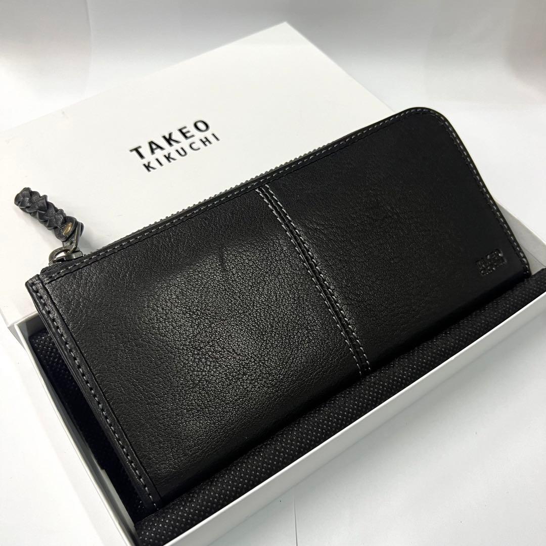 TAKEO KIKUCHI タケオキクチ ブラック 黒 長財布 A