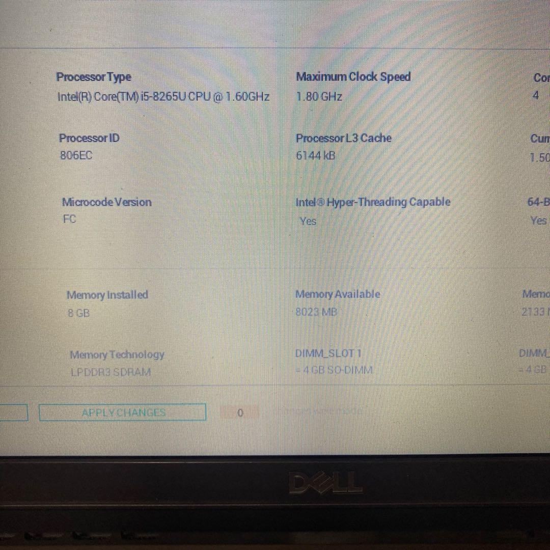 ジャンク DELL Latitude3301 8世代i5 メモリ8GB
